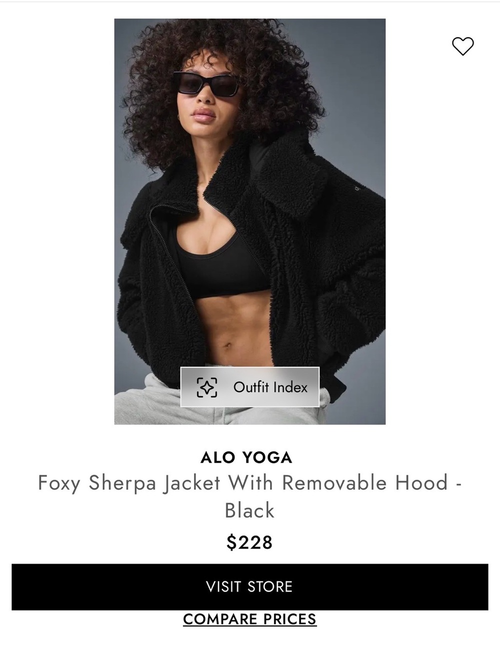Alo Yoga Foxy Sherpa Jacket With Removable Hood Black